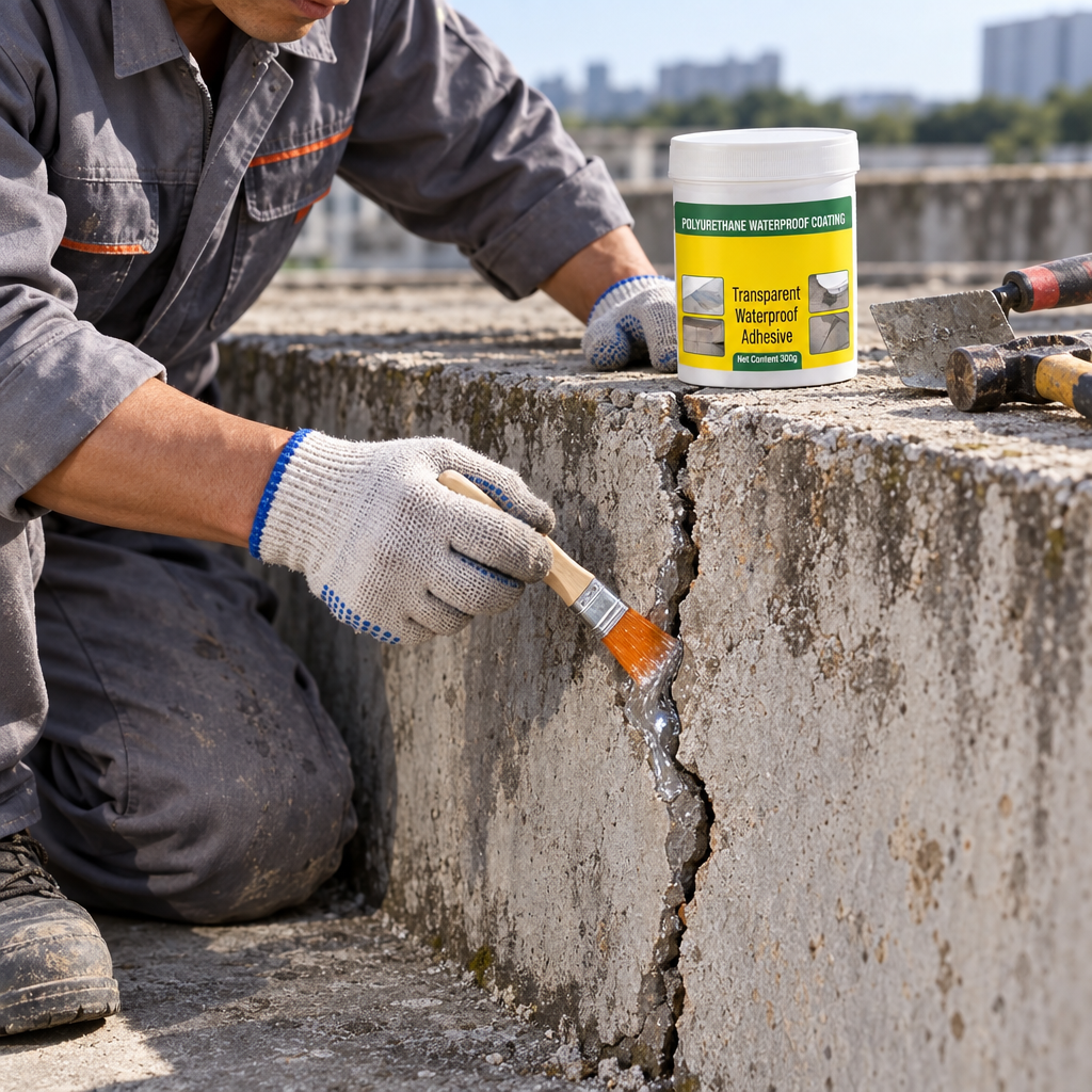 Waterproof Transparent Glue with Brush (Pack of 2) | Polyurethane Leak Sealant Coating for Roof, Wall, Bathroom Tiles & Cracks