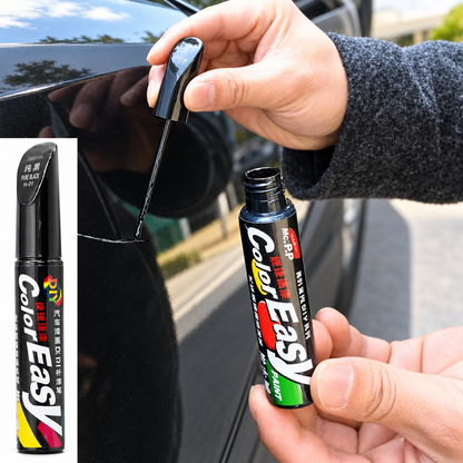 Car Scratch Repair Touch-Up Paint Pen (Pack of 2 - Deep Black) | Dual-Tip Precision Needle & Brush Applicator for Cars & Bikes