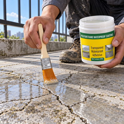 Waterproof Transparent Glue with Brush (Pack of 2) | Polyurethane Leak Sealant Coating for Roof, Wall, Bathroom Tiles & Cracks