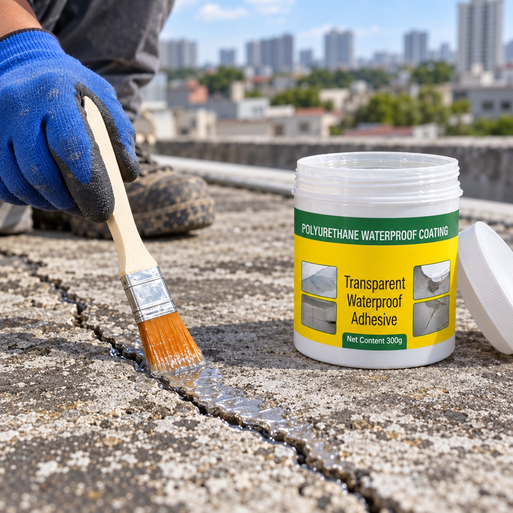Waterproof Transparent Glue with Brush (Pack of 2) | Polyurethane Leak Sealant Coating for Roof, Wall, Bathroom Tiles & Cracks