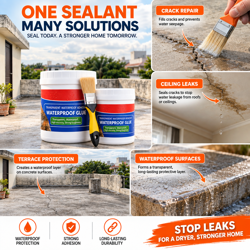 Crack Seal Waterproof Glue For Roof Leakage(Pack of 2)