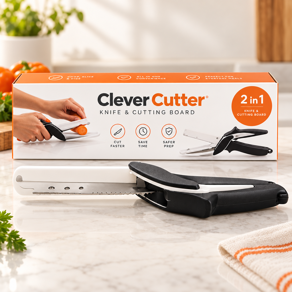 Premium Stainless Steel Kitchen Cutter & Built-In Chopping Board for Fast Vegetable & Fruit Slicing