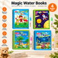 Magic Water Coloring Book Set – 4 Reusable Aqua Painting Books with Water Pen for Toddlers & Kids