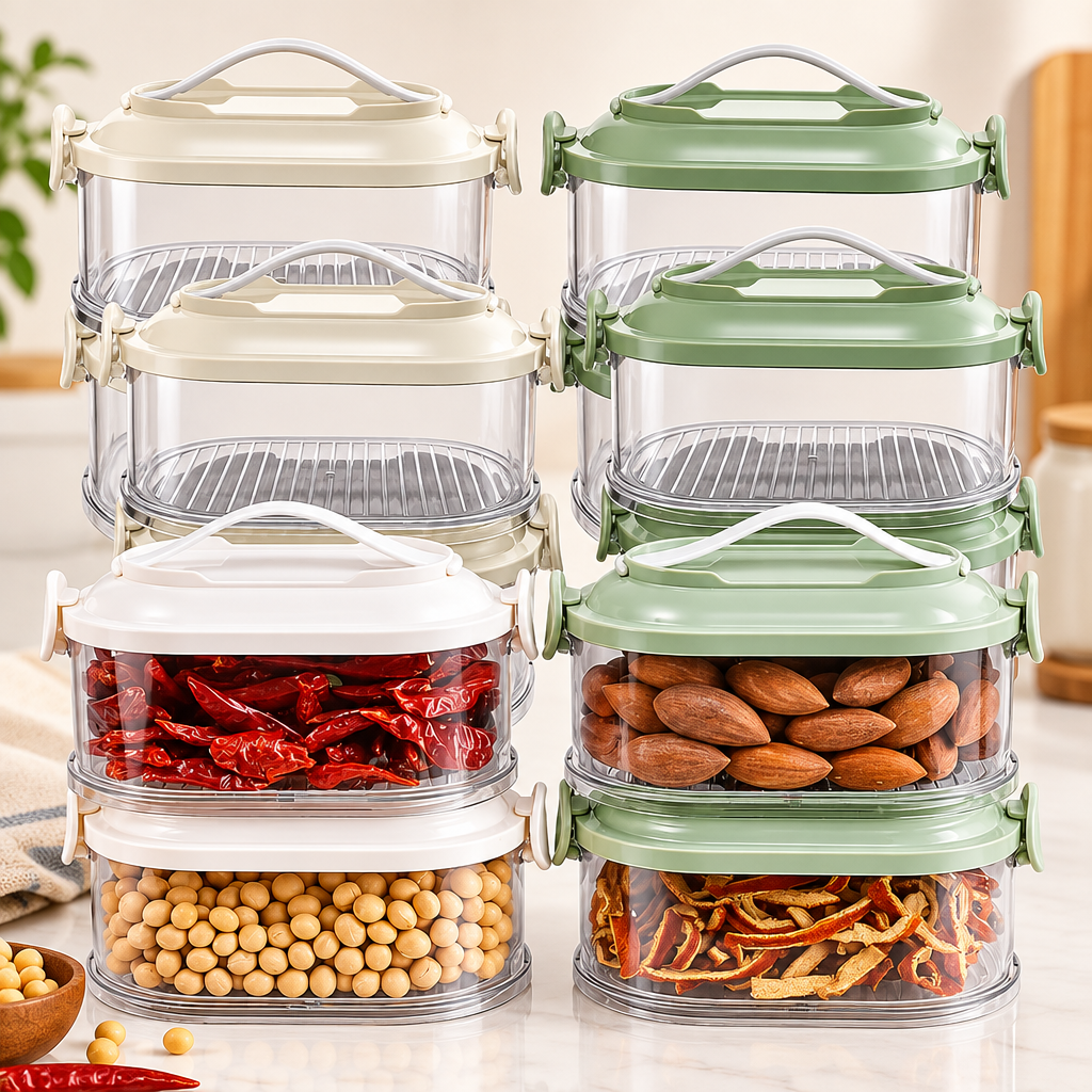 Multi-layer Sealed Spice Organizer – 5 Layers | Stackable Masala Storage Container