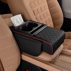 Universal Leather Car Armrest Organizer & Cushion Pad