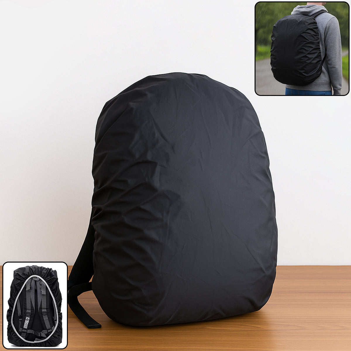 4100 Heavy Waterproof Nylon Rain Coverdust Cover - Elastic Adjustable For Laptop Bags And Backpacks School Bag Waterproof Cover Dust Proof Backpack Laptop Bag Cover (1pc)