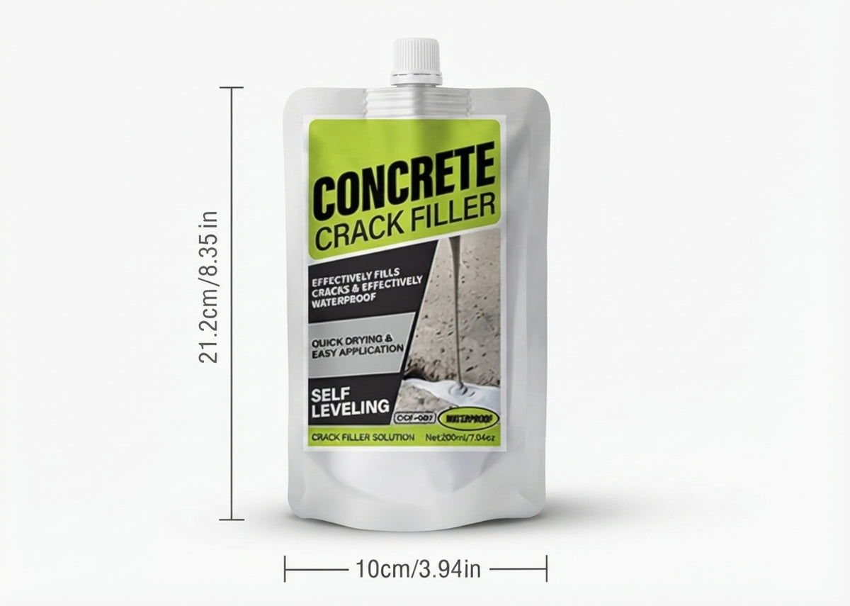 Heavy-Duty Concrete Crack Repair Paste (Pack of 2) | Fast-Drying Waterproof Cement Filler Pouch with Precision Nozzle