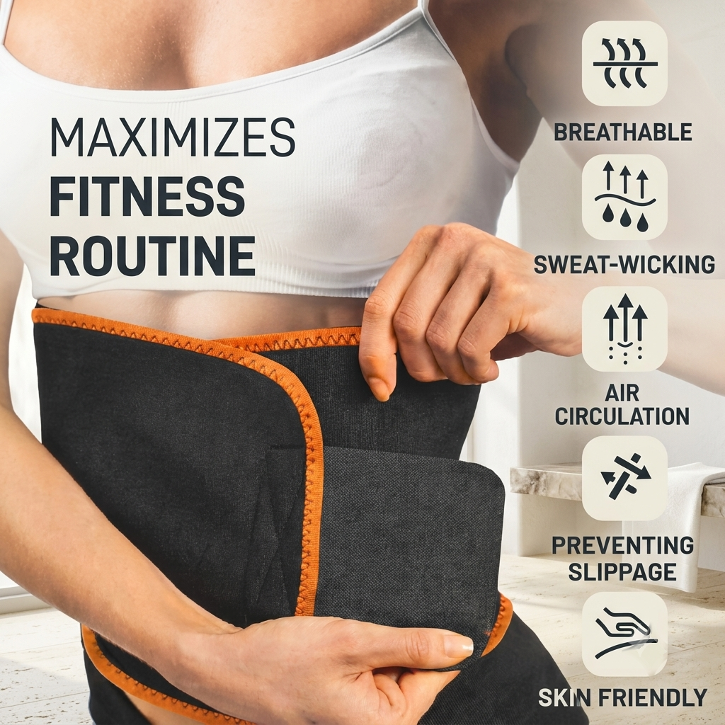 Sweat Belt for Men & Women – Premium Neoprene Hot Slimming Waist Trimmer Belt for Weight Loss, Belly Fat Burn, Lower Back Support & Sauna Effect Workout